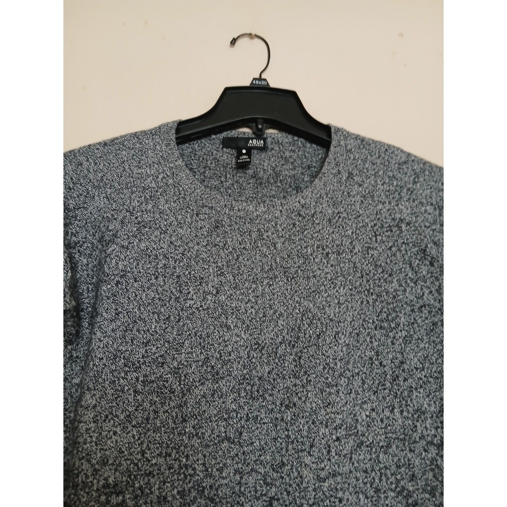 Aqua Sweater XS 100 Cashmere Crew Neck Cozy Layers Grey Pullover - Picture 2 of 11